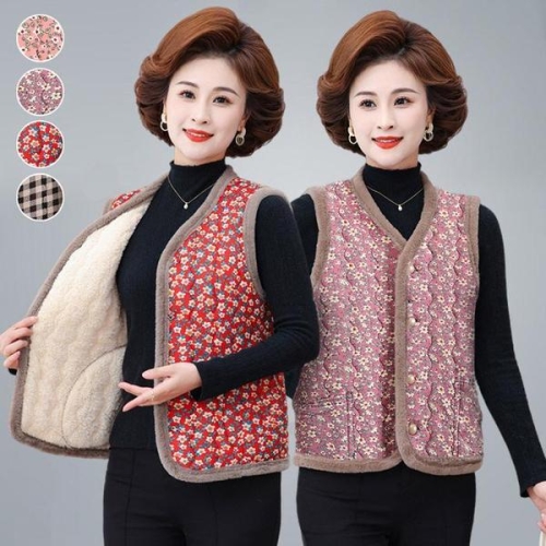 셀러허브 할머니 김장조끼 엄마 중년여성 방한 융털 누빔조끼 S27429963_이미지