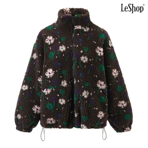 르샵 여성 플라워 양털 시어링 플리스 집업 퍼 자켓 DP4JK017A_이미지