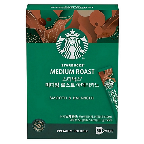 <b>스타벅스</b> 미디엄 로스트 <b>아메리카노</b> 50개입