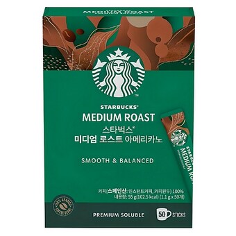 <b>스타벅스</b> 미디엄 로스트 <b>아메리카노</b> 50개입