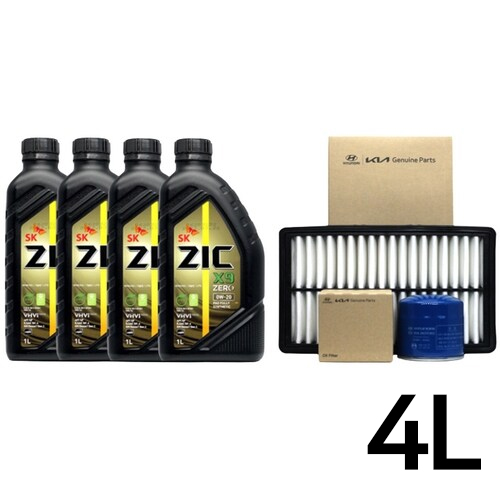 SK엔무브 지크 제로 X9 0W20 4L + 순정필터 니로 하이브리드_이미지