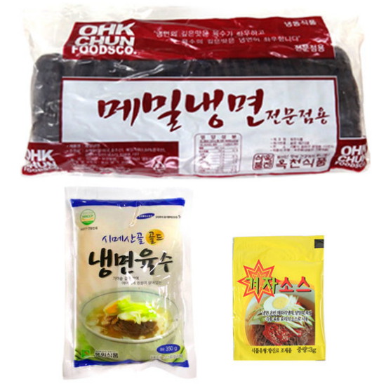 옥천식품 메밀냉면 2kg+풍원골드 육수 350g x 10개+겨자소스 3g x 10개 (1개)_이미지