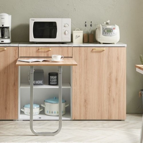 데코레시피 광파오븐선반 와이드 접이식 렌지대 하부장 1200