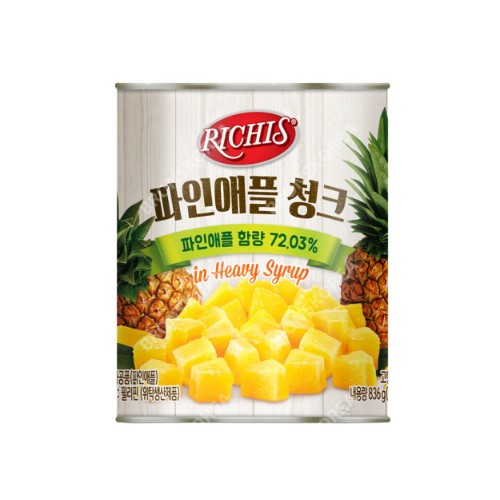(주)동서 리치스 파인애플 청크 836g (12개)_이미지