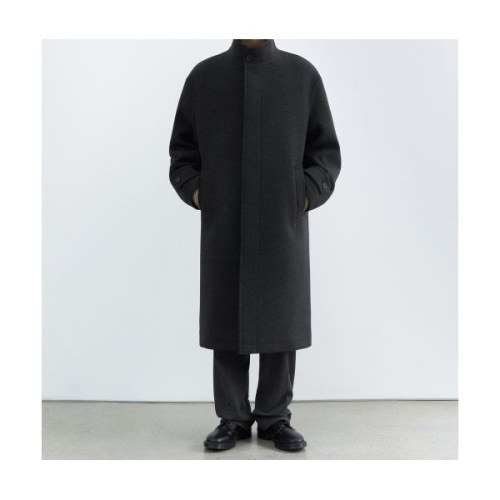 무신사 스탠다드 ltgt MUSINSA STANDARD 울 블렌드 오버사이즈 하이넥 코트 차콜 그레이 MMECT7D12-CG 657093_이미지
