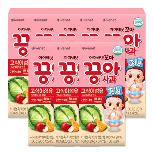 아이배냇 꼬마 끙아젤리 사과 100g (8개)_이미지