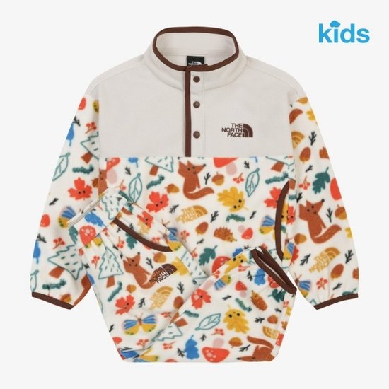 노스페이스키즈 NT7TS57 ALL 애니메이트 플리스 긴팔 긴바지 세트 2PCS NT7TS579