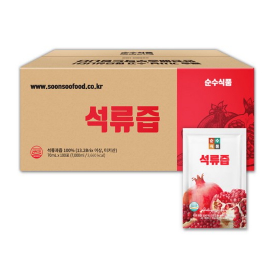 순수식품 석류즙 70ml 100포 (1개)_이미지