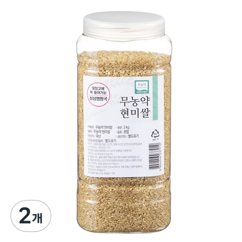 월드그린 싱싱영양통 무농약 현미 2kg 2개