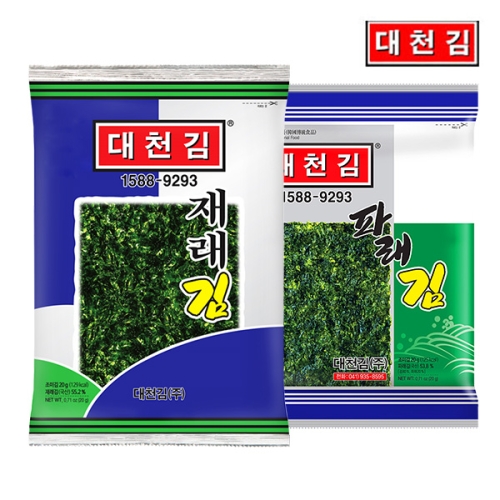 대천김 조미김 전장김 재래김 10봉 + 파래김 10봉 + 돌김 10봉 혼합 1박스_이미지