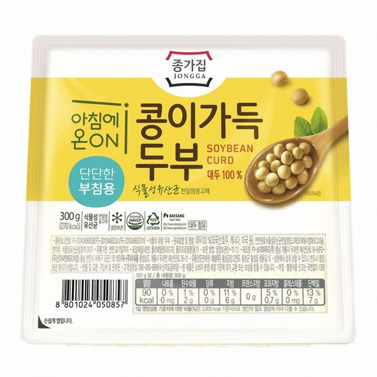 대상FNF 종가집 아침에온ON 콩이가득 두부 부침용 300g (6개)_이미지