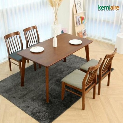  케미에르 브레드 원목 식탁 1400 [의자4개]