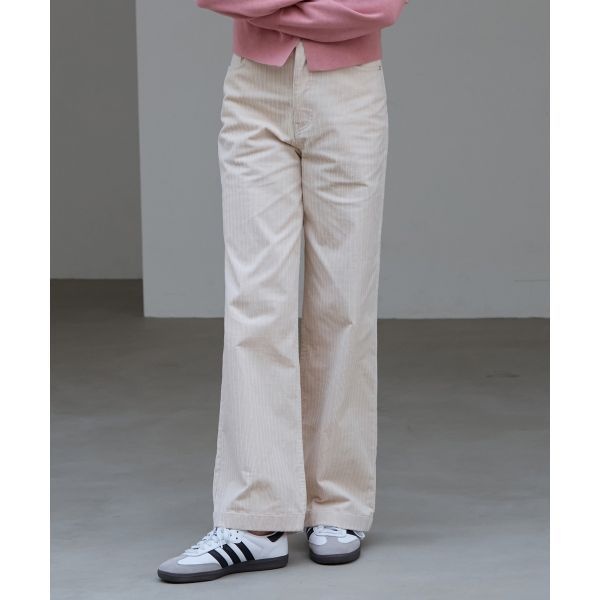 드로우핏 우먼 DRAWFIT WOMEN 코듀로이 세미 와이드 코튼 팬츠 CREAM DFWMPT4310CR 121880_이미지