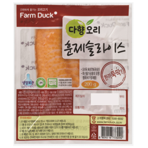 다향오리 녹차먹여 키운 다향오리 훈제 슬라이스 540g (6개)