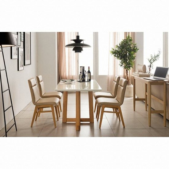 에몬스홈 체스터 대리석 식탁 (의자4개)_이미지