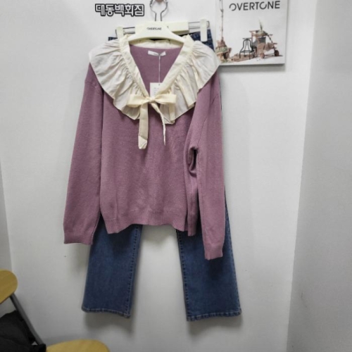 오버톤 DP01 프릴릭본카라니트 OAWG300