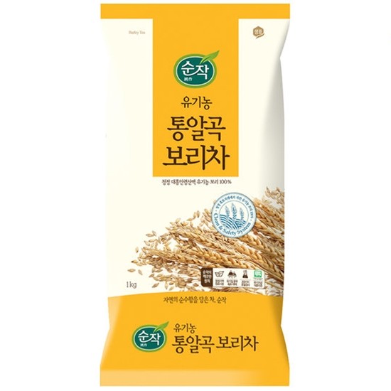 샘표식품 순작 유기농 통알곡 보리차 1kg (6개)_이미지