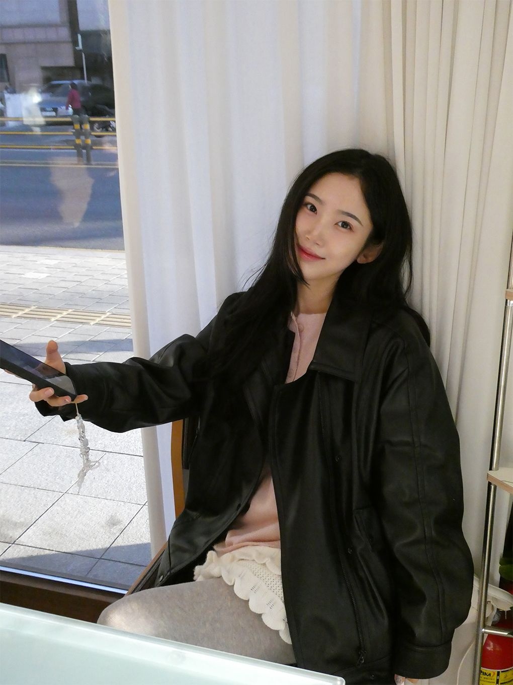 씨씨콜렉트 오버핏 페이크 레더 점퍼 C261PSF511_이미지