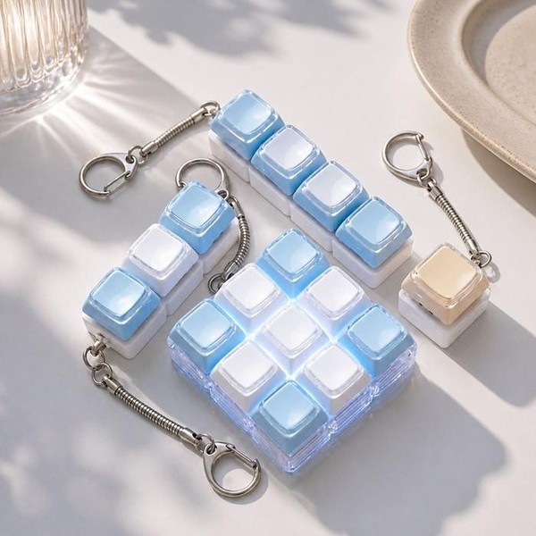 라일리 Rly LED 테트리스 키캡 키링 3구 커스텀 열쇠고리 50690979