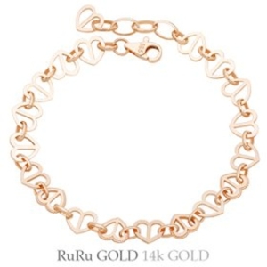 루루골드 14K 러브리안 하트 팔찌 B07-95_이미지
