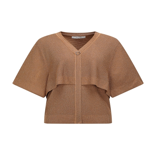 바바패션 아이잗바바 글리터 레이어 브이넥 풀오버 니트 BS4B1PO641_이미지