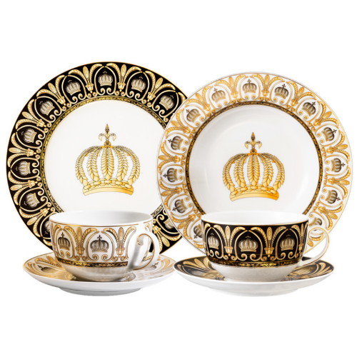 로얄테타우 폼포스 크라운 접시 커피잔 2인조 세트