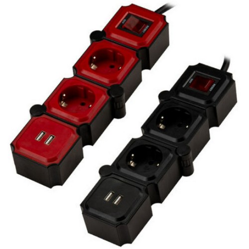 2구 16A USB 고용량 테트리스 멀티탭