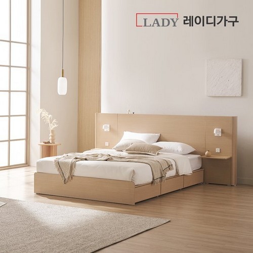 레이디가구 머무름 호텔형 침대 Q+패널2개 (매트별도)_이미지