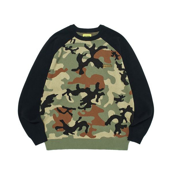 ��ĵ���� WKNDRS RAGLAN KNIT SWEATER CAMO WS2501KN01CM 414047