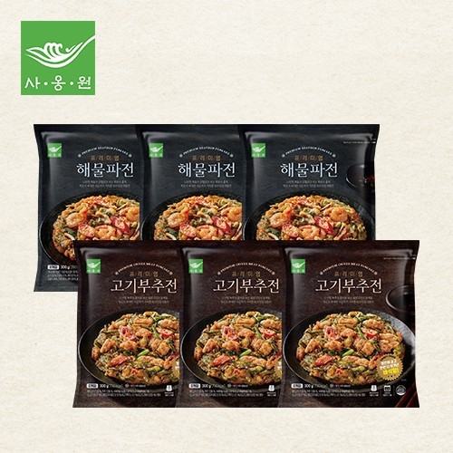 프리미엄 해물파전 300g 3개 + 프리미엄 고기부추전 300g 3개