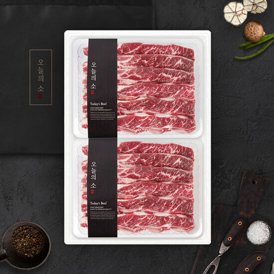 블랙홀푸드 오늘의소 꽃갈비를 품은 블랙앵거스 LA갈비 선물세트 4kg (1개)_이미지