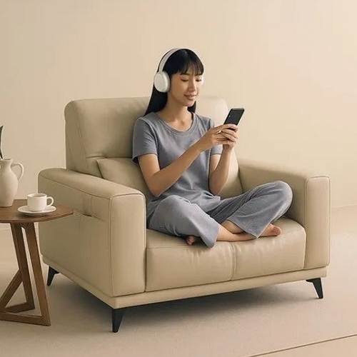 더젠 레나토 고급 모션 슬라이드 리얼 에코가죽 소파 1인용_이미지