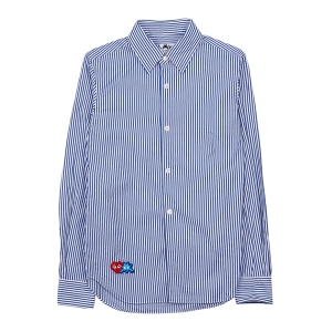  꼼데가르송 럭셔리에비뉴 P1B025 BLUE WHITE STRIPES 여성 스트라이프 셔