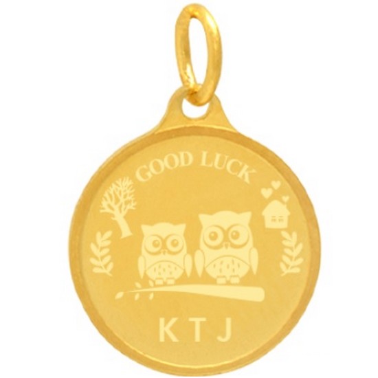 골드모아 행운부엉이 원형 펜던트 11.25g_이미지