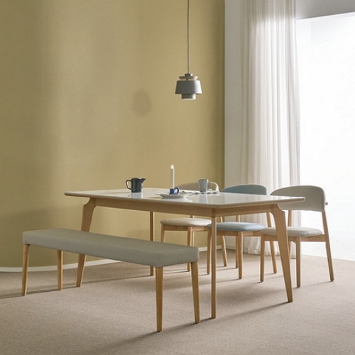 라라홈 아벨 통세라믹 애쉬 원목 식탁 1800 (의자3개+벤치1개)