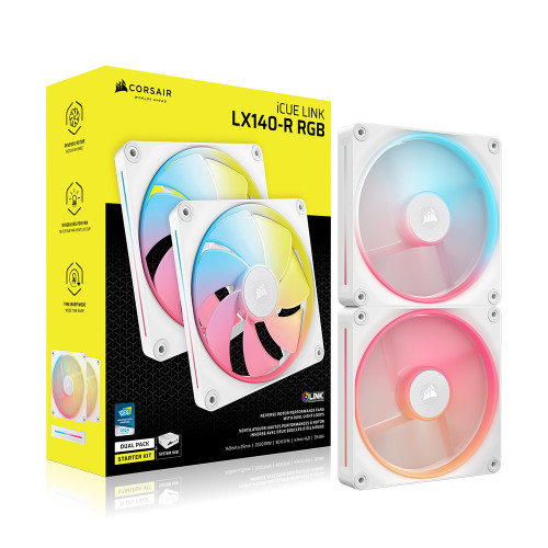 CORSAIR iCUE LINK LX140-R RGB STARTER KIT Reverse (2팩, 화이트)_이미지