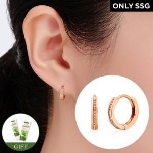 14K/18K 촘촘 버블볼 가드링 원터치 링귀걸이 한쌍 LOE42117