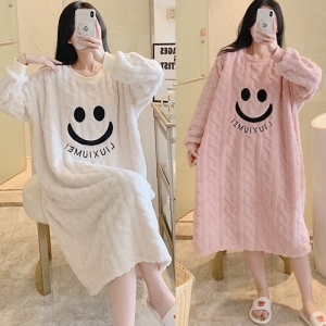 옷장 PJ231229 빅스마일 수면 잠옷 원피스 수면잠옷원피스 극세사잠옷 겨울잠옷 파자마 빅사이즈잠옷 홈웨어 양 15362..