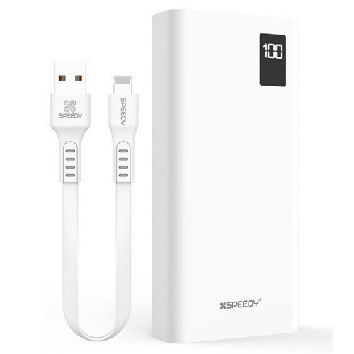 디엠케이코리아 SPEEDY PD 22.5W 슬림 핏 보조배터리 SPE-PA20DPQ 20000mAh (8핀 케이블포함, 1개)