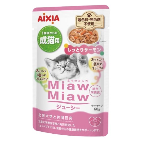 아이시아 먀우먀우 쥬시 촉촉한 연어 파우치 MJ-10 70g (12개)