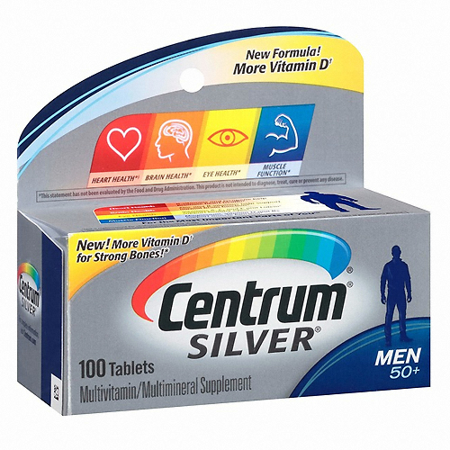 센트룸 실버 남성 종합비타민 50+ 100정 (해외)