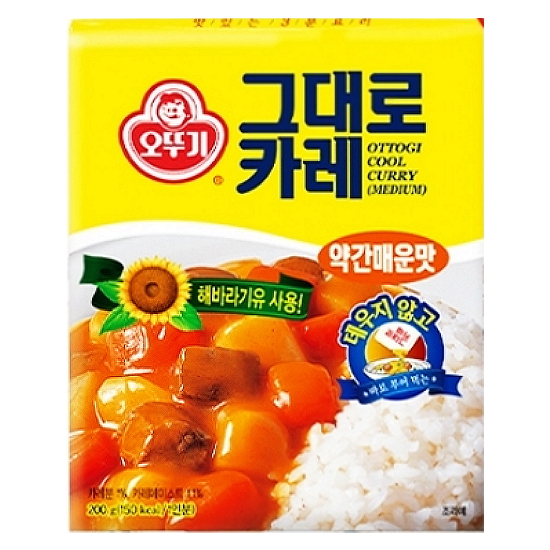 오뚜기 그대로 카레 약간매운맛 200g이미지입니다. 누르면 해당 게시물로 새창이동합니다.