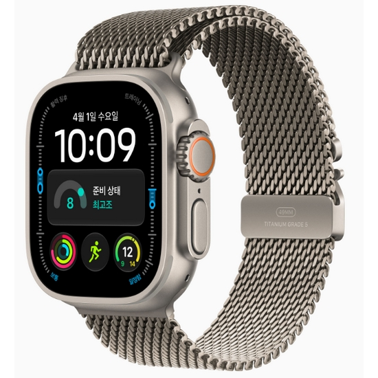 APPLE 워치 울트라4 49mm Cellular 티타늄 (내추럴_티타늄 밀레니즈루프)_이미지