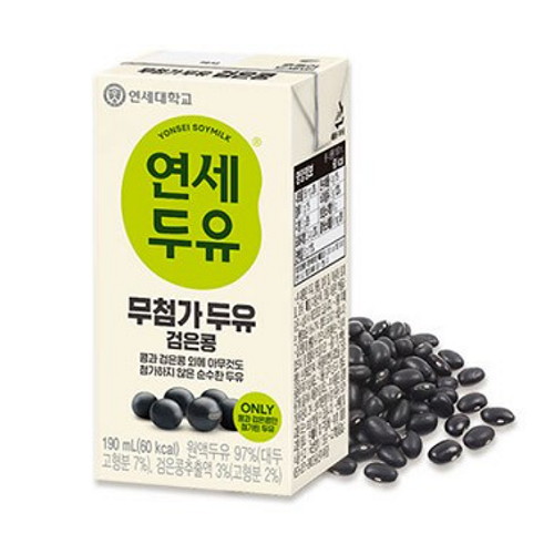 연세유업 무첨가 두유 검은콩 190ml (24개)_이미지