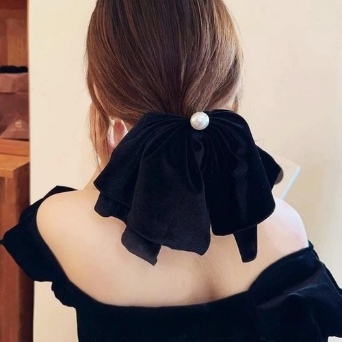 오너클랜 벨벳리본 진주 헤어슈슈 편한 WFFO9SJ_250919