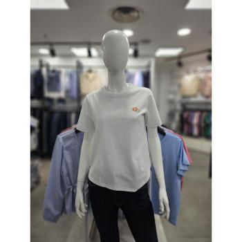 뱅뱅 세이브존06 여름 여성 반팔 꽃자수 로고 티셔츠 CTM31J9 E49791924_이미지