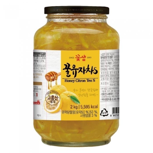꽃샘식품 꿀유자차S 2kg (3개)_이미지