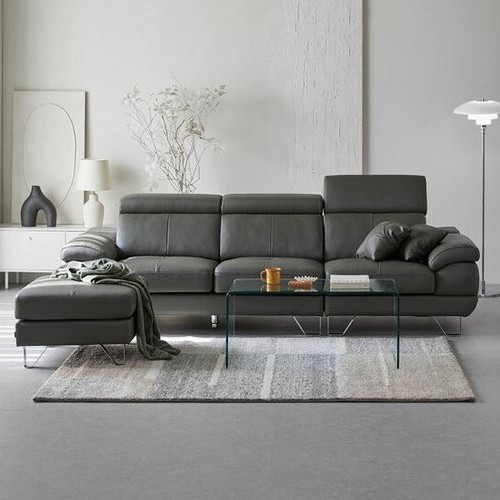 장인가구 베스테 천연가죽 소파 4인용 (스툴포함)_이미지