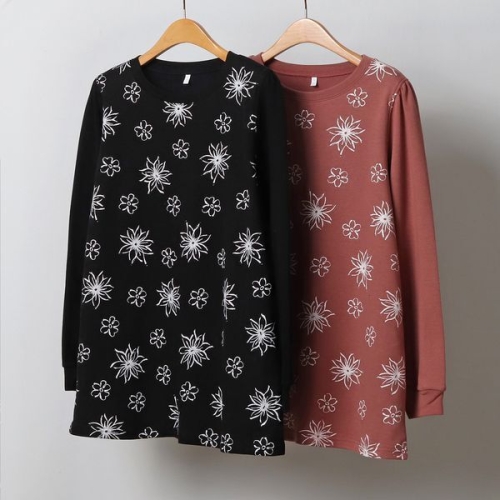 아이우먼 빅사이즈티 J461L512 플라워패턴긴팔티셔츠 MN_이미지