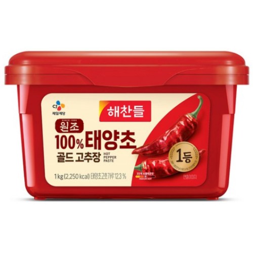 CJ제일제당 해찬들 태양초 골드 고추장 2kg (4개)